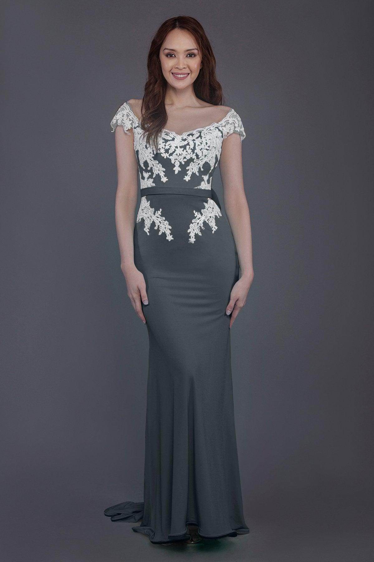 Trumpet Sweep Train Knitted Fabric Bridesmaid Dress PR3562 - COCOMELODY